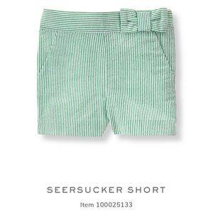 Janie and Jack Green Seersucker Shorts